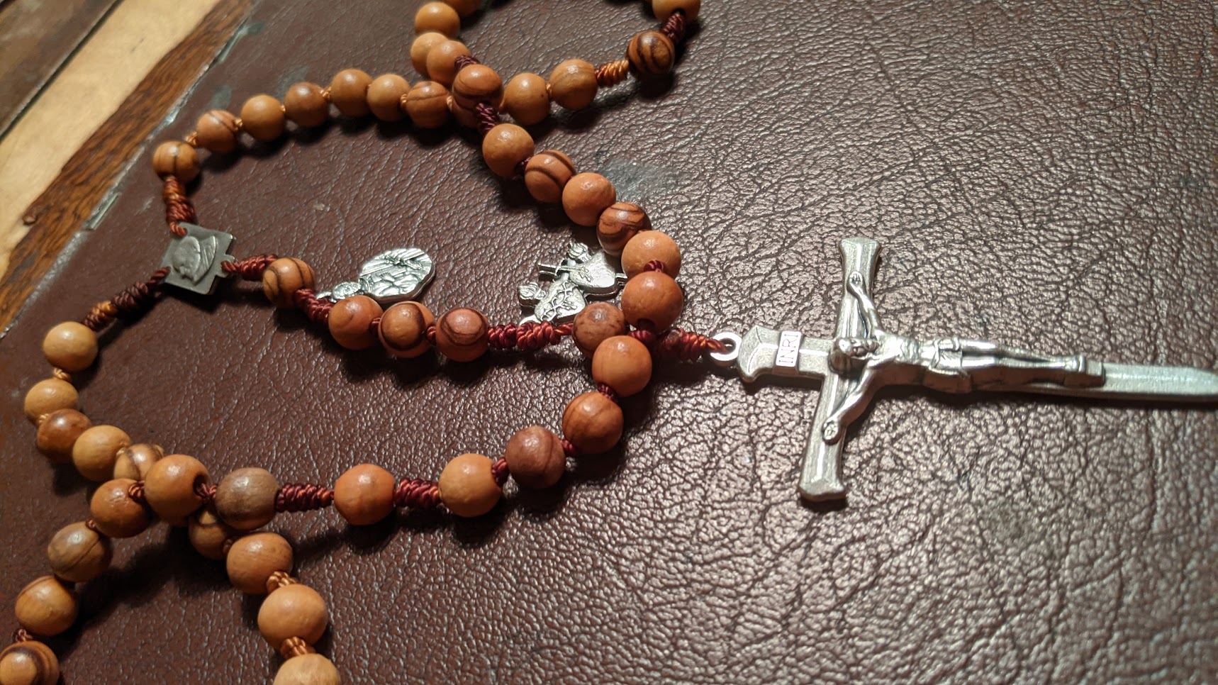 A knot and bead rope rosary